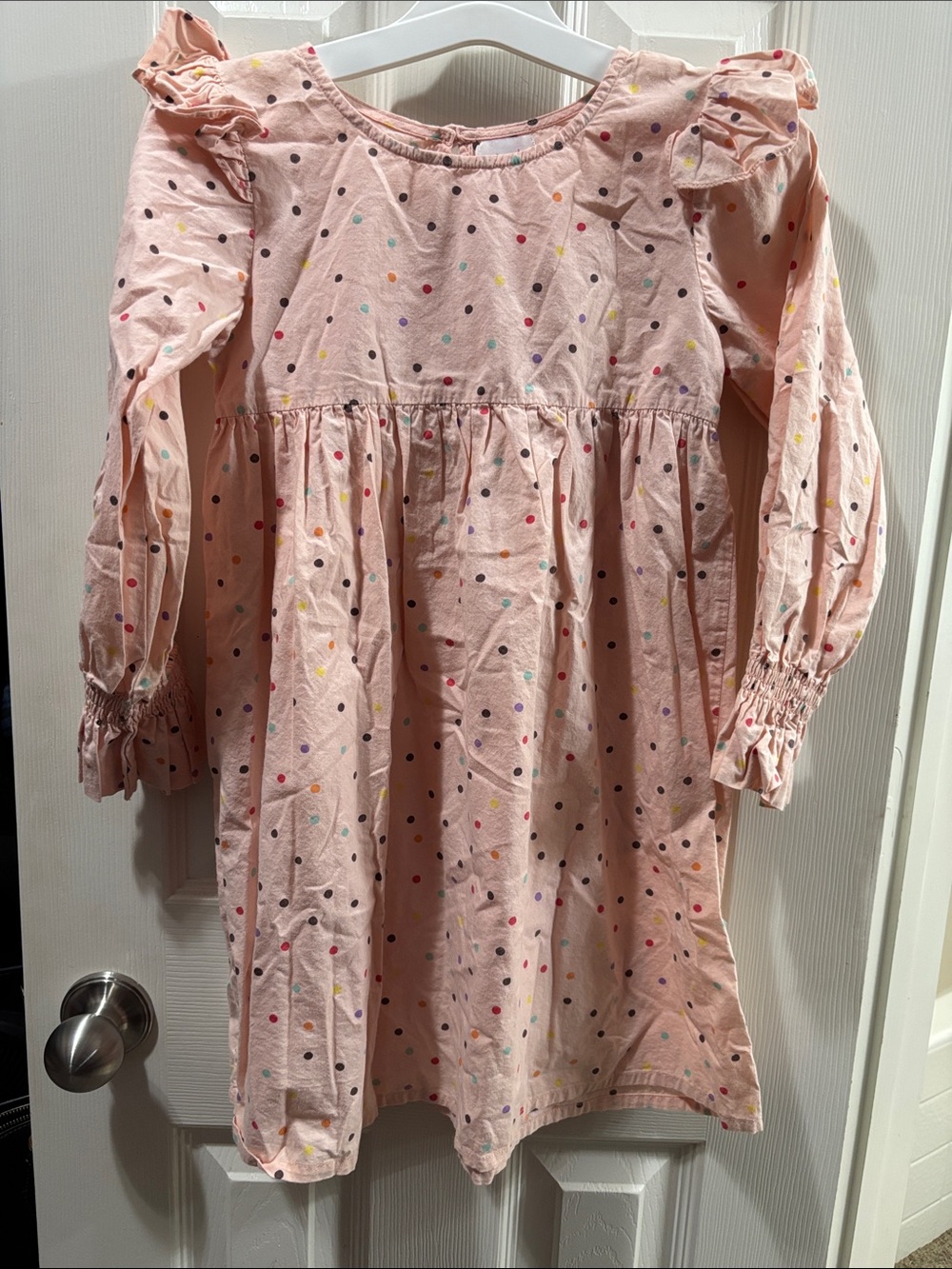 Cheeni Pink Polka Dot Girls Dress - Soft Pastel Print